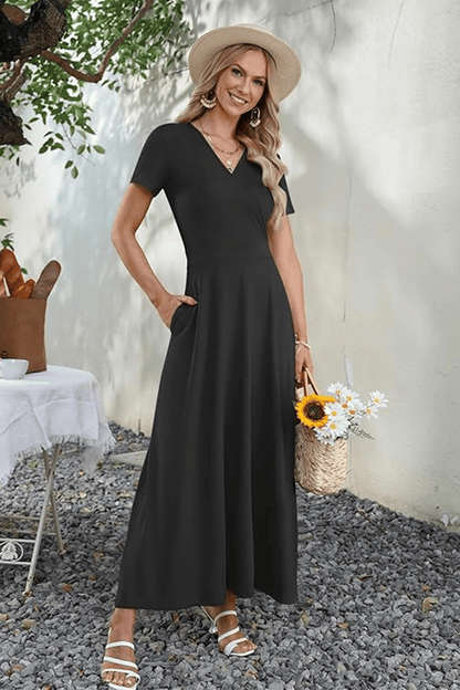 üëó V-Neck Maxi Dress ‚Äî Elegant, Waist-Defining, Comfortable, and Casual Summer Long Dress