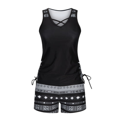 Women's Tummy Control Tankini Set with Built-In Bra ‚Äì Flattering Boho Swimwear with Shortsüíù