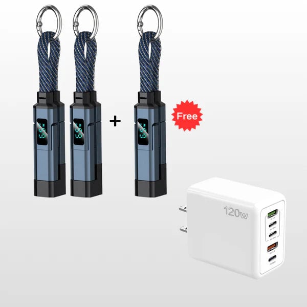 üî•Limited Time SALE 40% OFFüî•4-in-1 Digital Display Keychain Charging Cable
