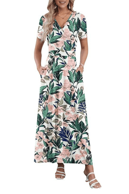üëó V-Neck Maxi Dress ‚Äî Elegant, Waist-Defining, Comfortable, and Casual Summer Long Dress