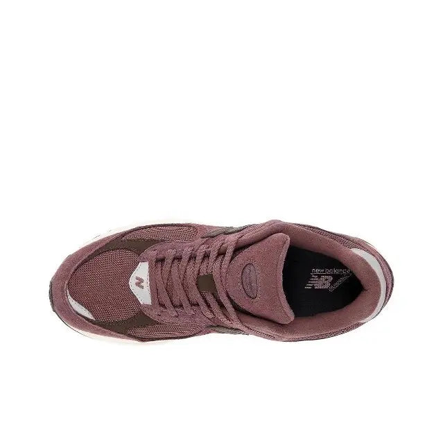 New Balance 2002R maroon lace-up shoe with cushioned collar and interior
