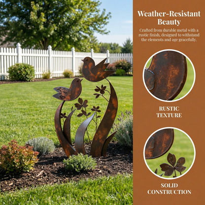ü¶ãü¶ã2026 Mother's Day Gifts 50% Off--üíñüéÅBird & Wildflower Metal Garden Stake