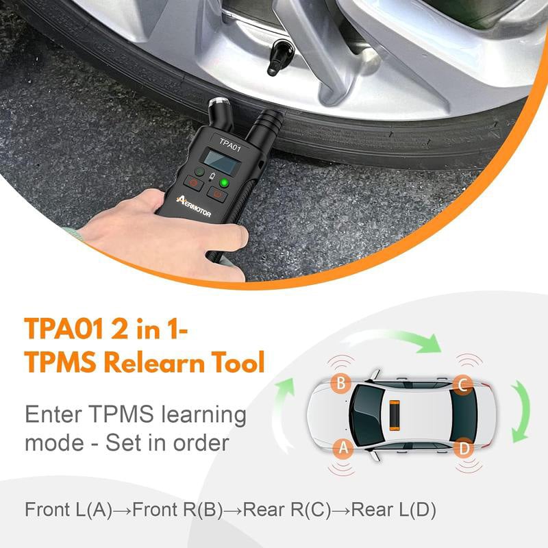 Dailyardtool¬Æ TPMS 2-in-1 Relearn Tool & Digital Tire Pressure Gauge