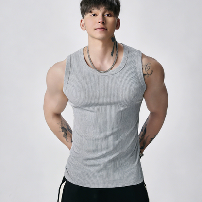 üî•Men's  Wide Strap Ribbed Tank Top