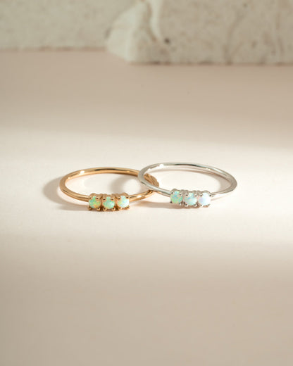 3 Stone Opal Ring