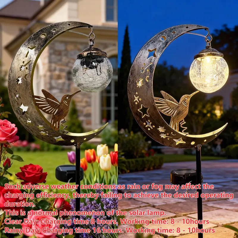 üåô‚ú®Hummingbird Moon Solar Garden Stake Light