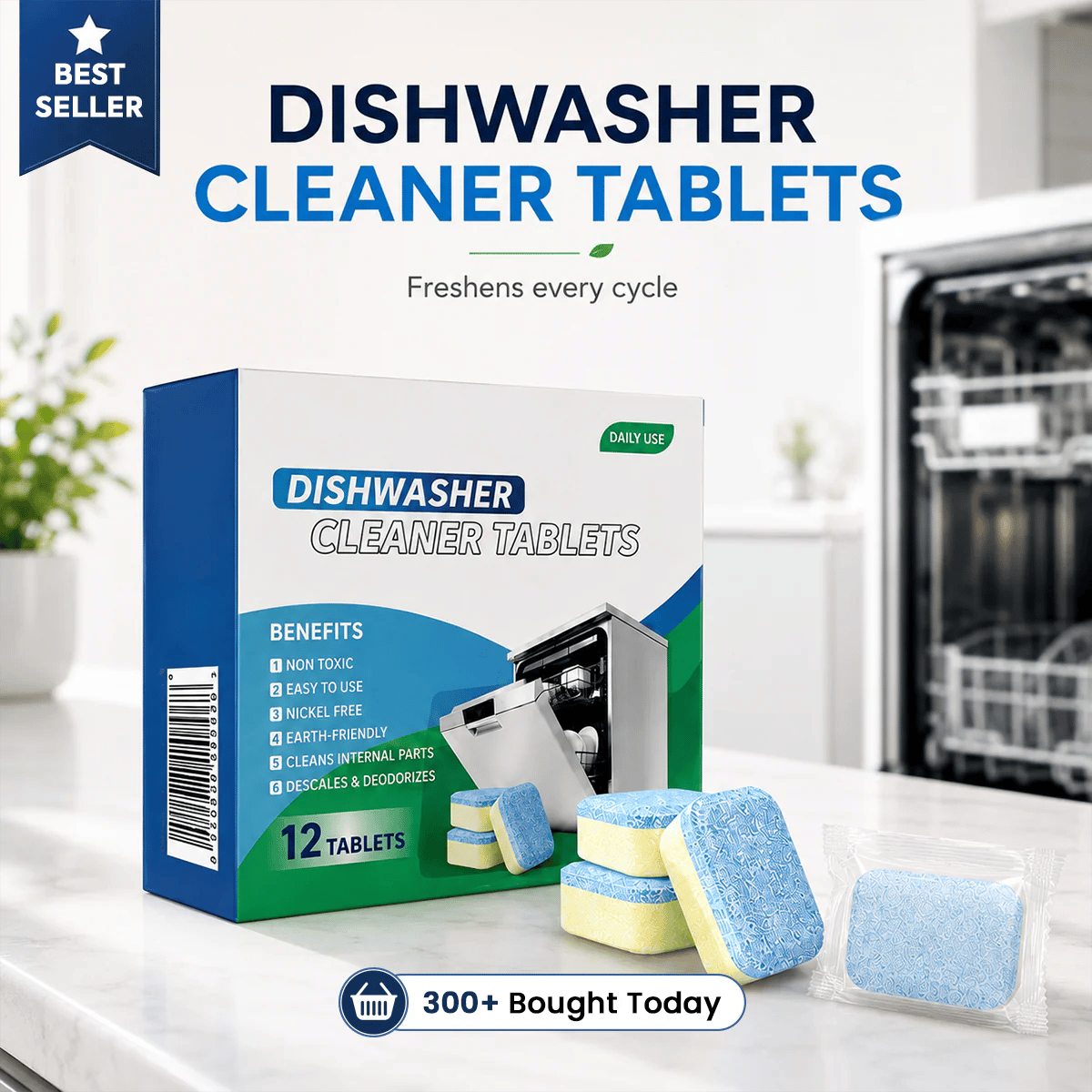 Dishwasher Cleaner Tablets 12-Pack