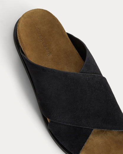 The Suede Crossover Sandal |  Black