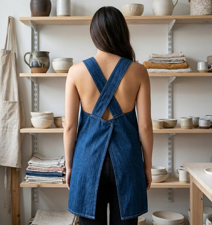 üî•Cloud-Fit Denim Apron | Ergonomic Cross-Back Design
