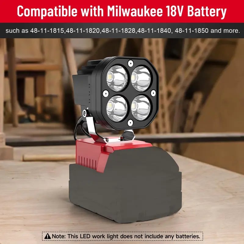 Dailyardtool¬Æ LED Work Light Compatible with Milwaukee 18V Battery/Dewalt 18V&20V Battery