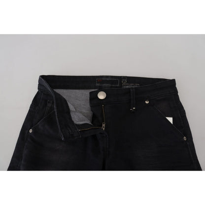 Acht Black Washed Cotton Skinny Women Casual Denim Jeans
