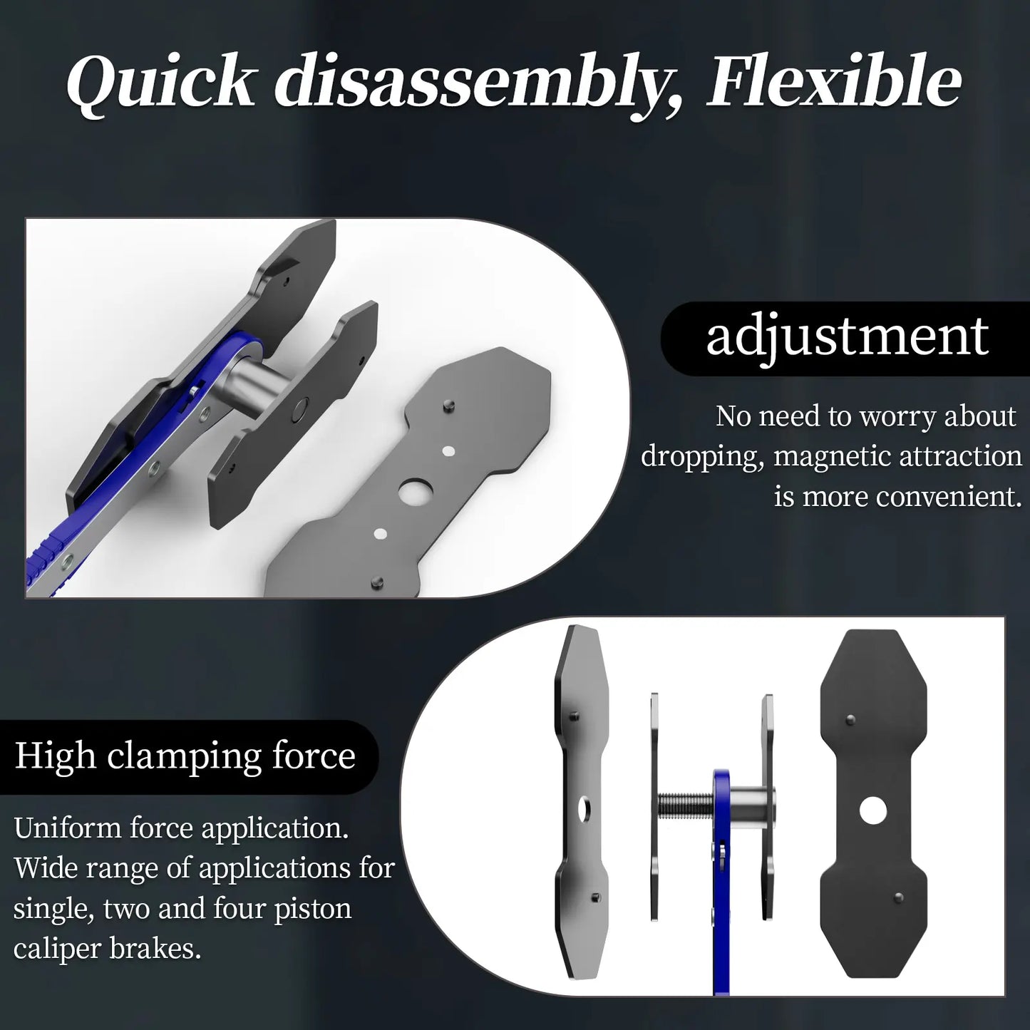 Brake Caliper Piston Press Tool ‚Äì 360¬∞ Rotating Ratchet Wrench for Single, Dual & Quad Piston Disc Brakes