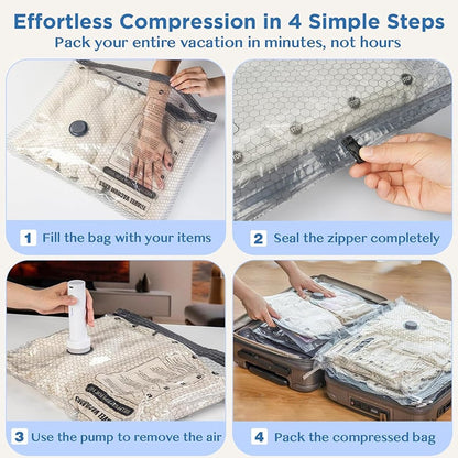 üéÅ Cordless Travel Vacuum Storage Compression Bag Set