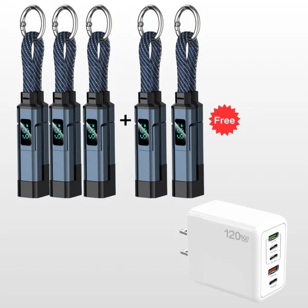 üî•Limited Time SALE 40% OFFüî•4-in-1 Digital Display Keychain Charging Cable