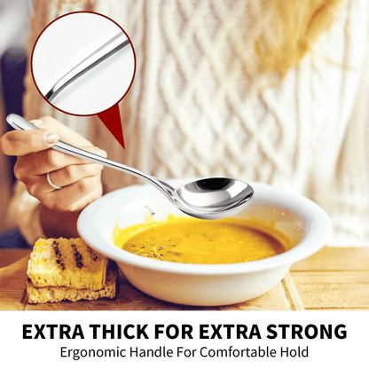 üç≤ 4/6 PCs Stainless Steel Soup Spoon Set