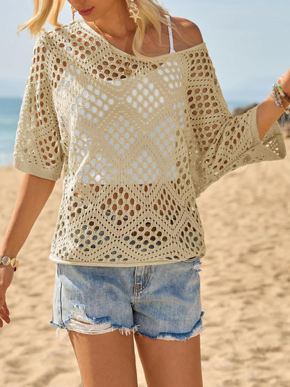 ? Handmade Crochet V‚ÄêNeck Boho Top | Apricot Summer Essential