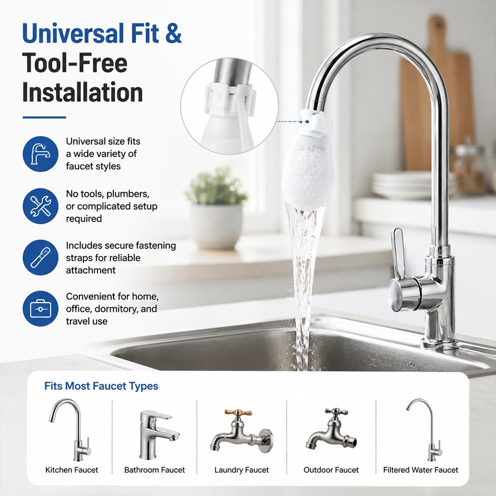 ‚ú®Faucet Filter Cotton Bags - Universal, 100 PCS Splash-Proof Faucet Filter Set