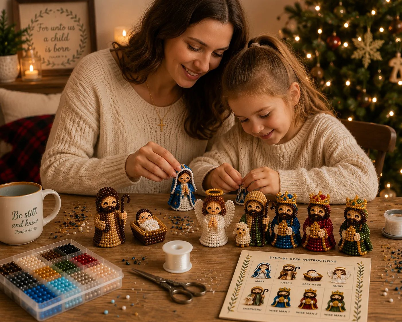 ‚úùÔ∏è3D Beaded Nativity Collection DIY Kit ‚Äì Handmade Christmas Faith Craft Set (8-Piece Set)