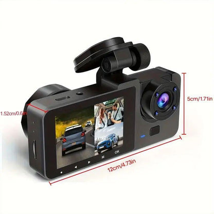 Dailyardtool¬Æ HD 1080P Dashcam with Three Lenses, Loop Recording and 3.5-inch IPS Screen