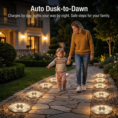‚òÄÔ∏è Solar Powered 8-LED Ground Lights | Outdoor Pathway Lighting