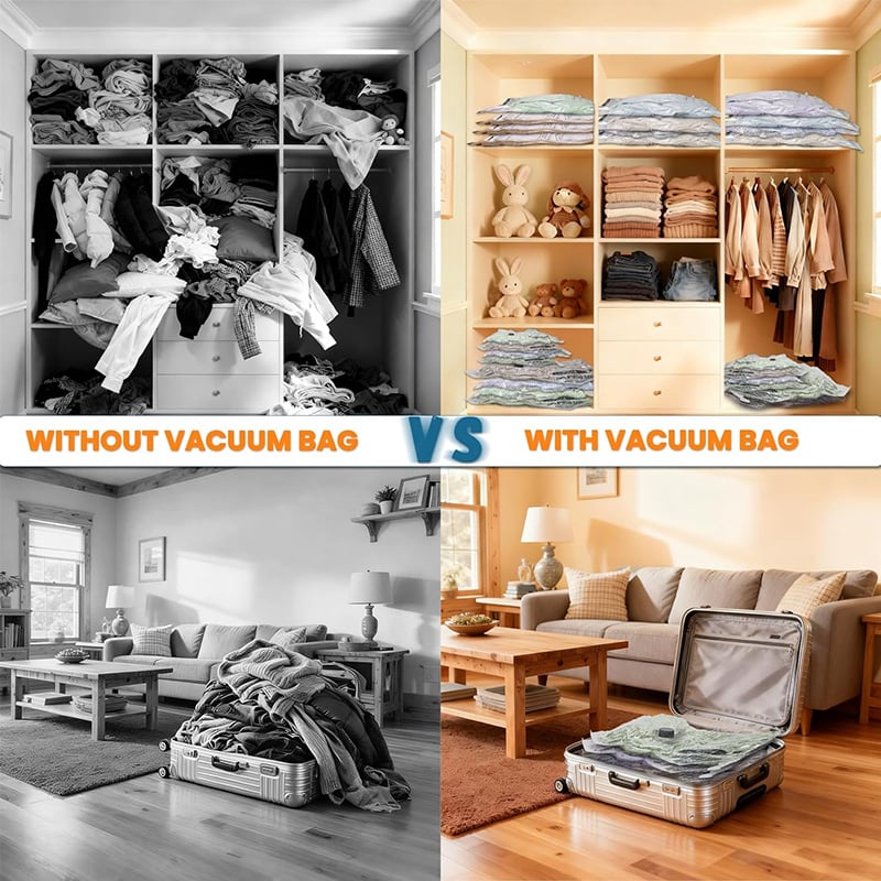 üéÅ Cordless Travel Vacuum Storage Compression Bag Set