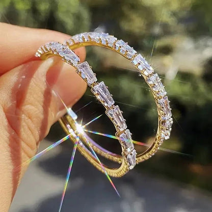 üíé ‚ú® Women's Sparkling CZ Hoop Earrings ‚Äì Micro-Paved, Lightweight Copper & Bold Design ‚Äì Elegant, Versatile & Perfect Gift üí´