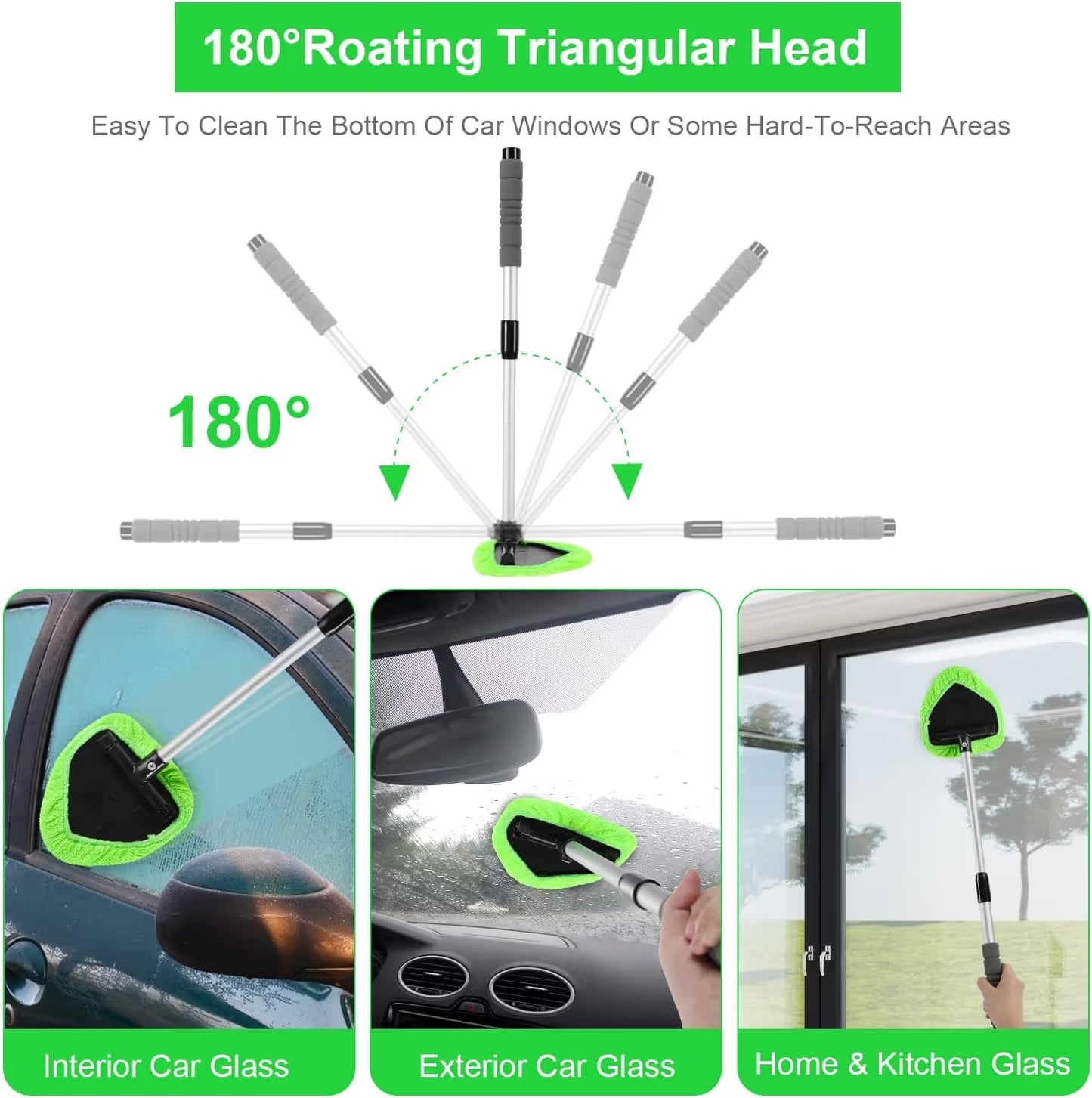üî•Microfiber Car Windshield Cleaning Tool with Extendable Handle