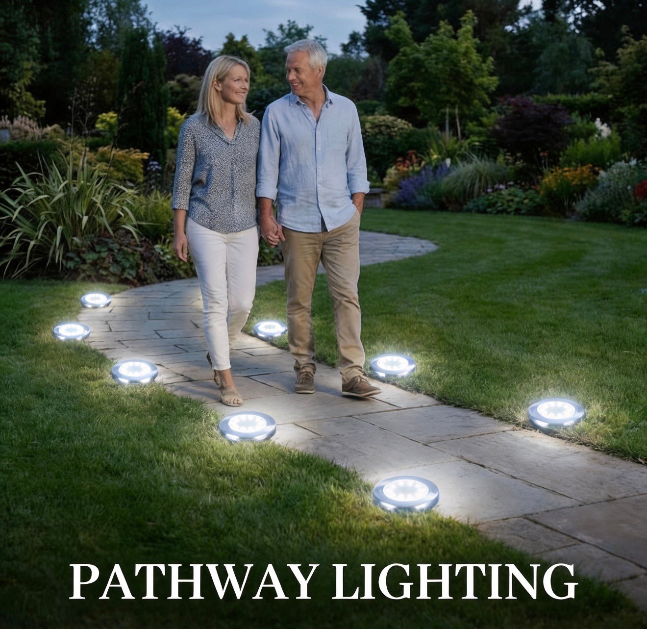 ‚òÄÔ∏è Solar Powered 8-LED Ground Lights | Outdoor Pathway Lighting
