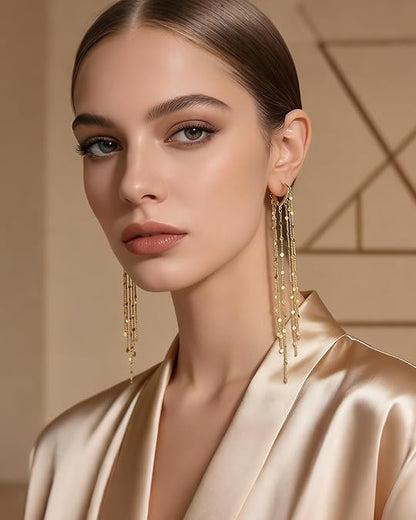 üî•Limited Time 40% Off‚ú®14K Gold Plated Long Tassel Earrings for Women