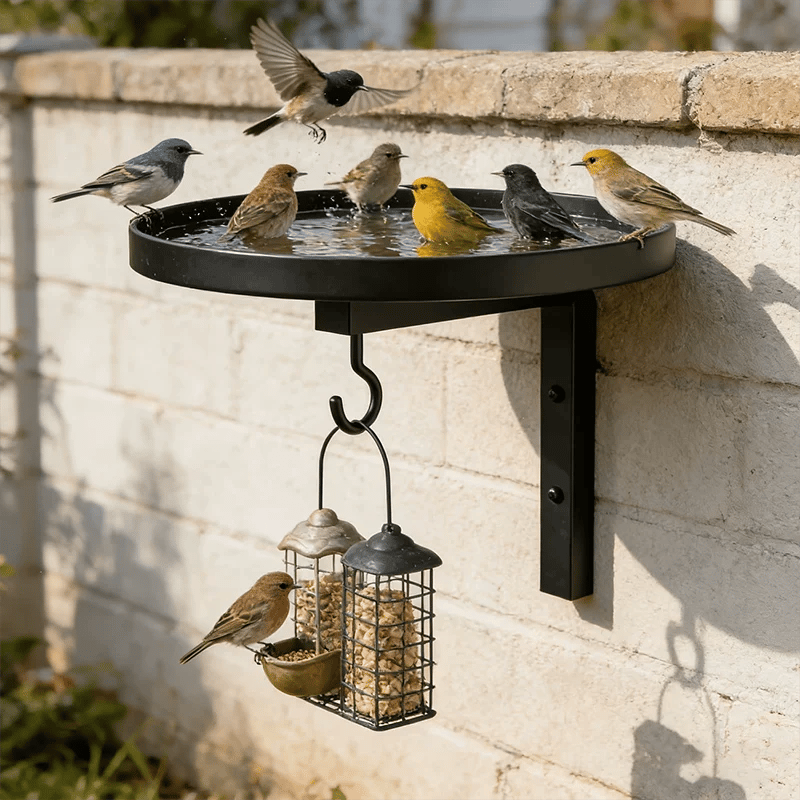üì¢üì¢40% OFF !!!‚è∞Wall-Mounted Metal Bird Bath ‚Äì Antique Bronze Finish üê¶üõÅüß±üè°