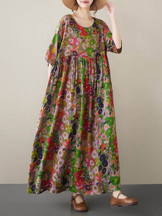 Loose Summer Floral Smock Dress for Women | Eva Trends