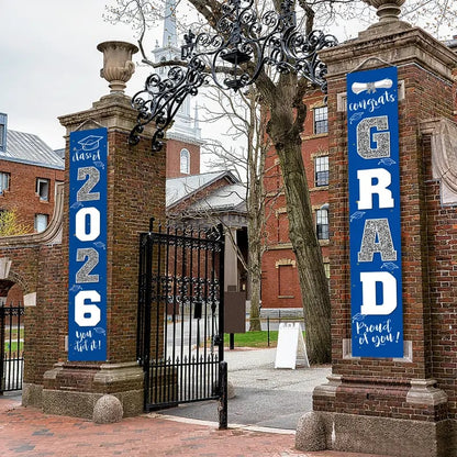 üéìClass of 2026 Graduation Banner 11.8" x 70.87" | Congrats Grad Front Door Porch Decor for Graduation Party (‚ú®Set of 2)