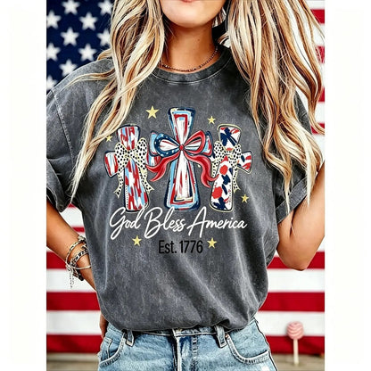 ‚≠ê God Bless America Women T-Shirt - Vintage 250th Anniversary USA Gift TeeüéÜ