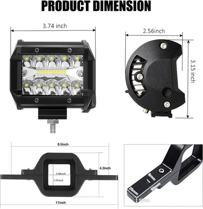 Dailyardtool¬Æ 2pcs 4 Inch LED Pods with Tow Hitch Mounting Brackets