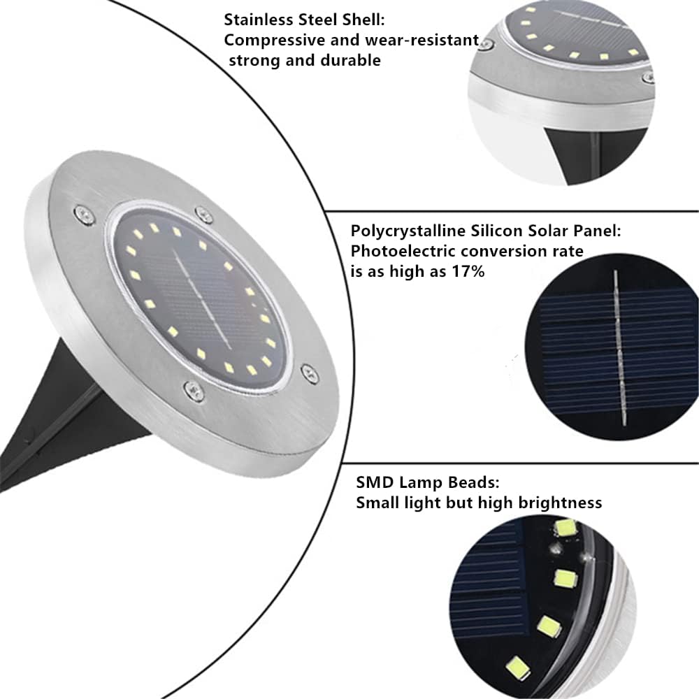 ‚òÄÔ∏è Solar Powered 8-LED Ground Lights | Outdoor Pathway Lighting