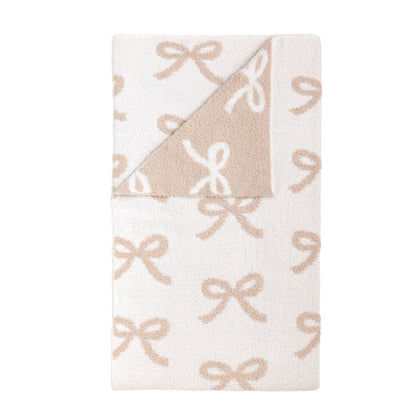 Bow chenille blanket