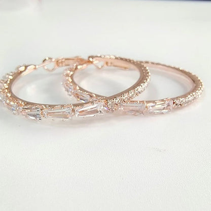 üíé ‚ú® Women's Sparkling CZ Hoop Earrings ‚Äì Micro-Paved, Lightweight Copper & Bold Design ‚Äì Elegant, Versatile & Perfect Gift üí´
