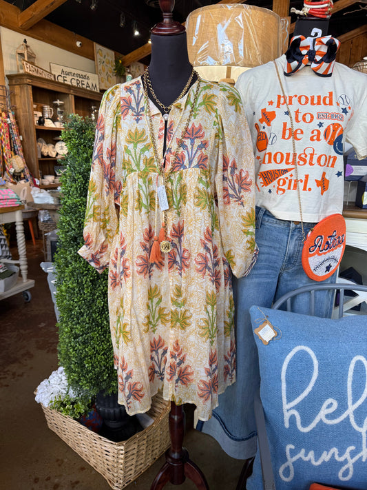 Breezy block print dress