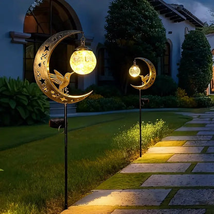 üåô‚ú®Hummingbird Moon Solar Garden Stake Light
