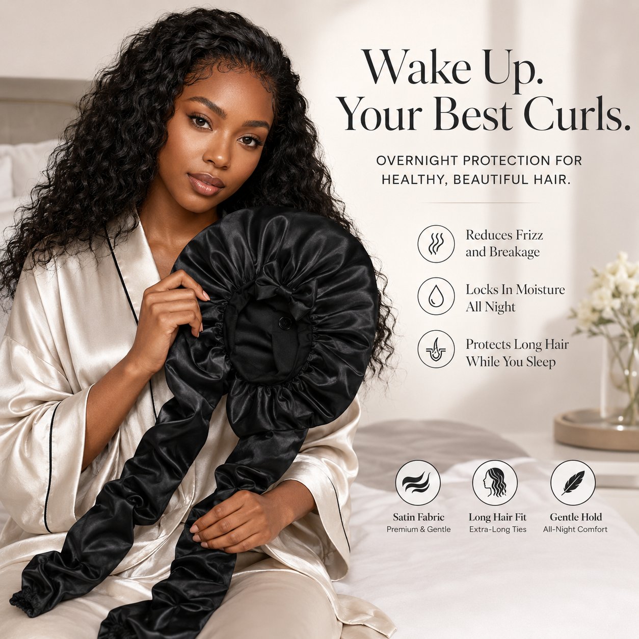 BUY 1 GET 1 FREEüî• Silk Bonnet for Long Curly Hair