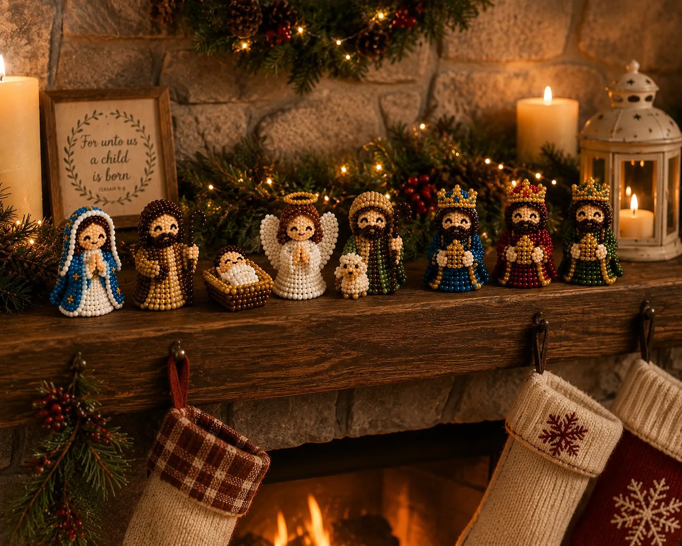 ‚úùÔ∏è3D Beaded Nativity Collection DIY Kit ‚Äì Handmade Christmas Faith Craft Set (8-Piece Set)