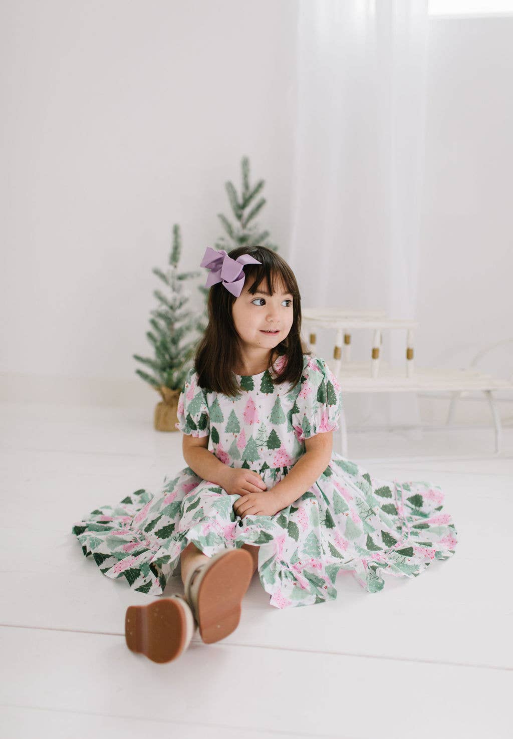 Aura Poplin Dress in Christmas Tree