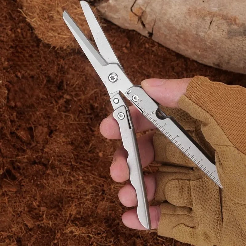 ‚úÇÔ∏è 2-in-1 Foldable EDC Scissors with Built-In Ruler