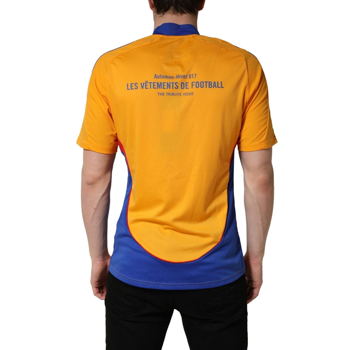 Adidas Yellow Polyester Balenciagoal CrewNeck Jersey T-shirt