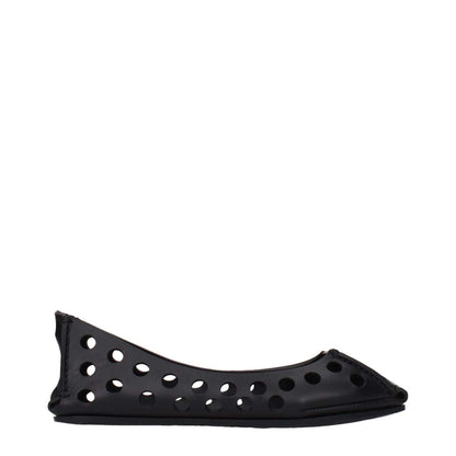 Alaïa Black Leather Ballet Flats