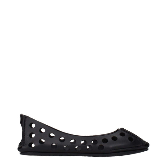 Alaïa Black Leather Ballet Flats