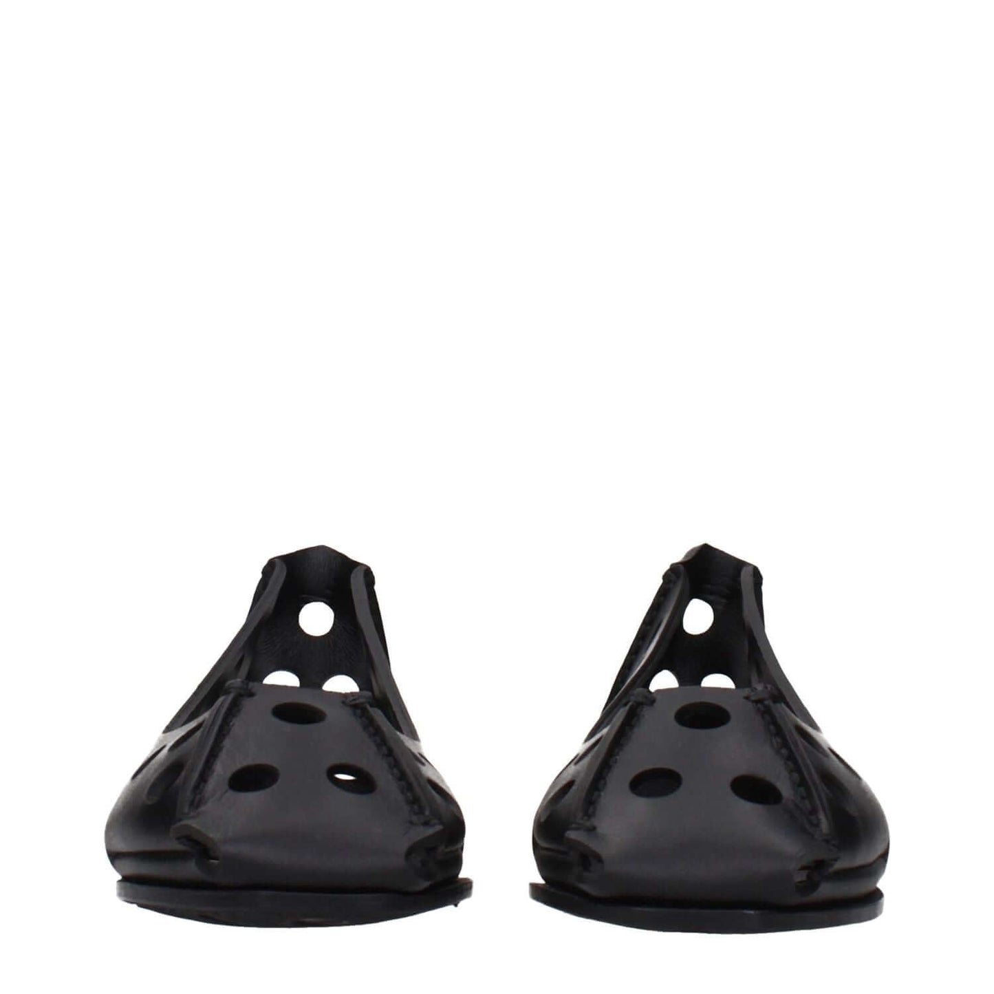 Alaïa Black Leather Ballet Flats
