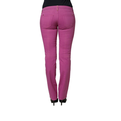 Alviero Martini Prima Classe Purple Cotton Slim Fit Denim Trouser Jeans