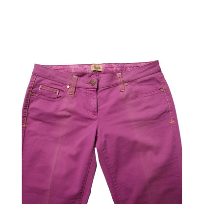 Alviero Martini Prima Classe Purple Cotton Slim Fit Denim Trouser Jeans
