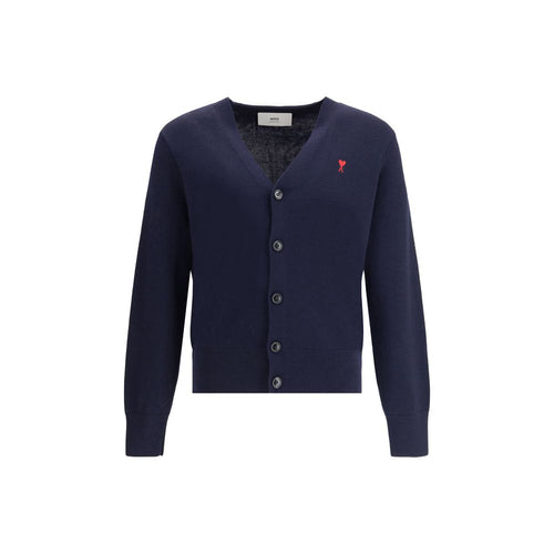 Ami Paris Blue Wool Oves Aries Cardigan